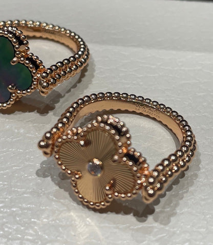 [CiCi]CLOVER RIVERSIBLE GRAY AGATE RING