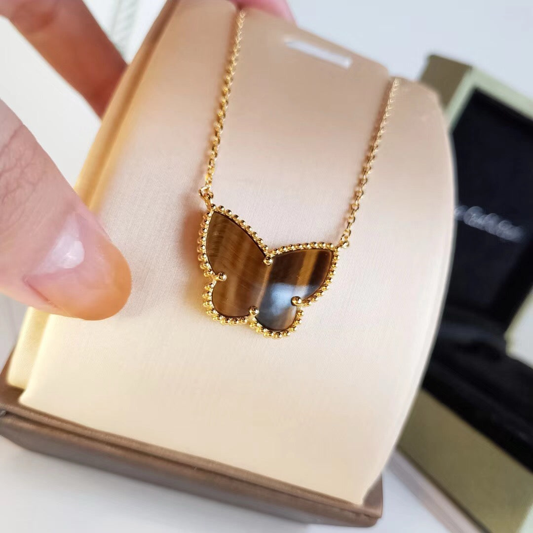 [CiCi] TIGER__ EYE BUTTERFLY NECKLACE
