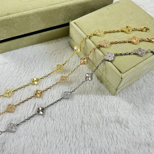 [CiCi]CLOVER 6 MOTIF DIAMOND LASER BRACELET