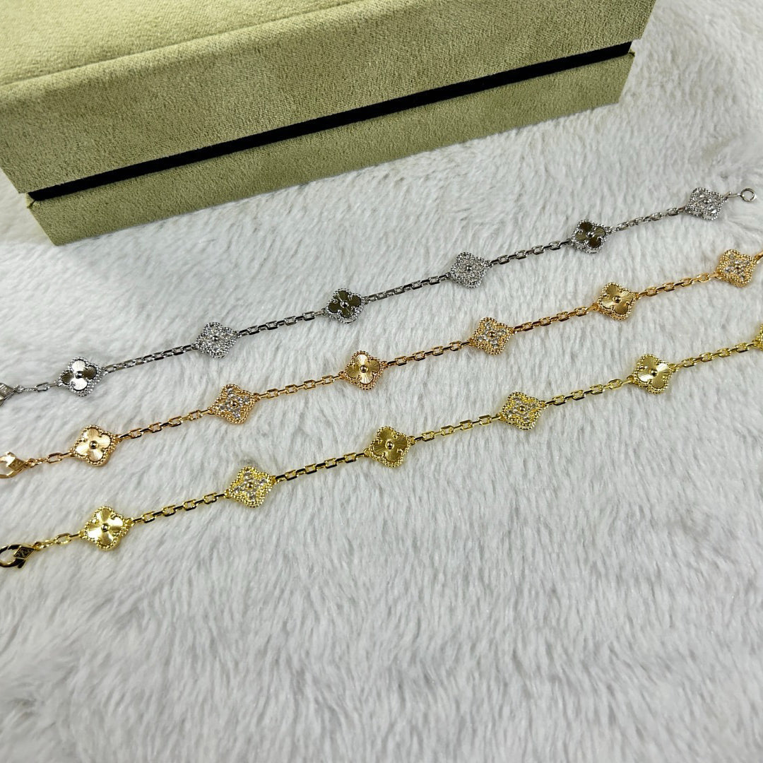 [CiCi]CLOVER 6 MOTIF DIAMOND LASER BRACELET