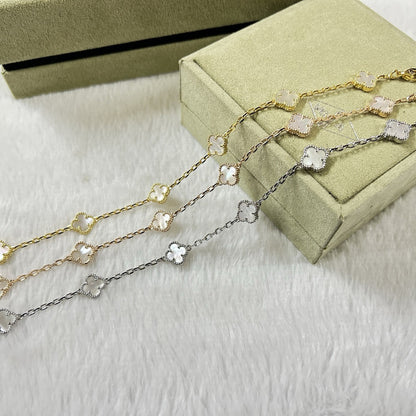 [CiCi]CLOVER 6 MOTIF WHITE MOP BRACELET