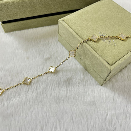 [CiCi]CLOVER 6 MOTIF WHITE MOP BRACELET