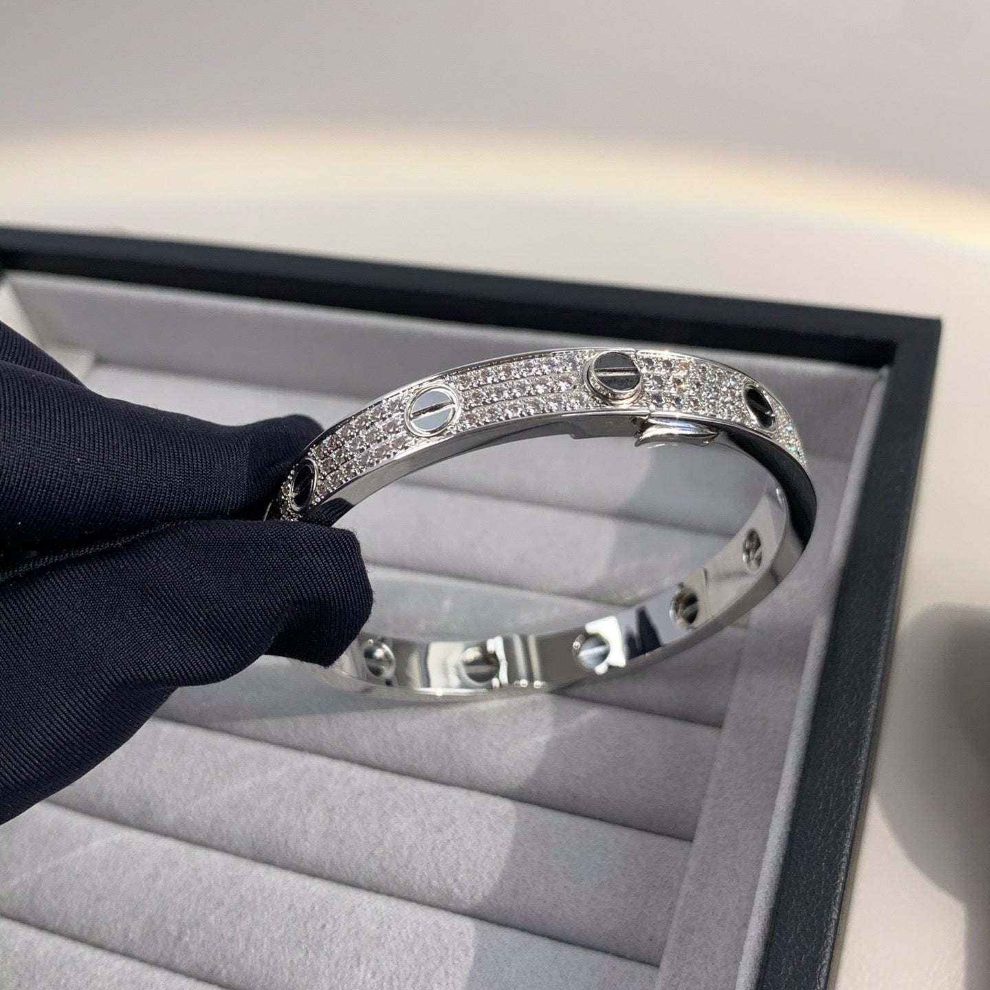 [CiCi]LOVE BRACELET 6.1MM DIAMOND-PAVED CERAMIC