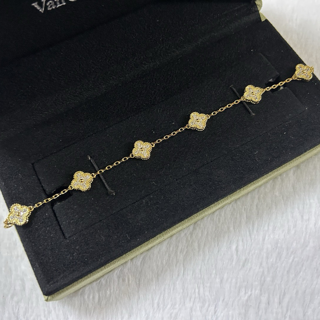 [CiCi]CLOVER 6 MOTIF DIAMOND BRACELET