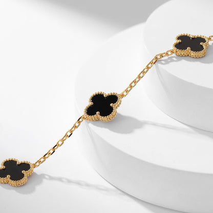 [CiCi]CLOVER 10 MOTIFS ONYX NECKLACE