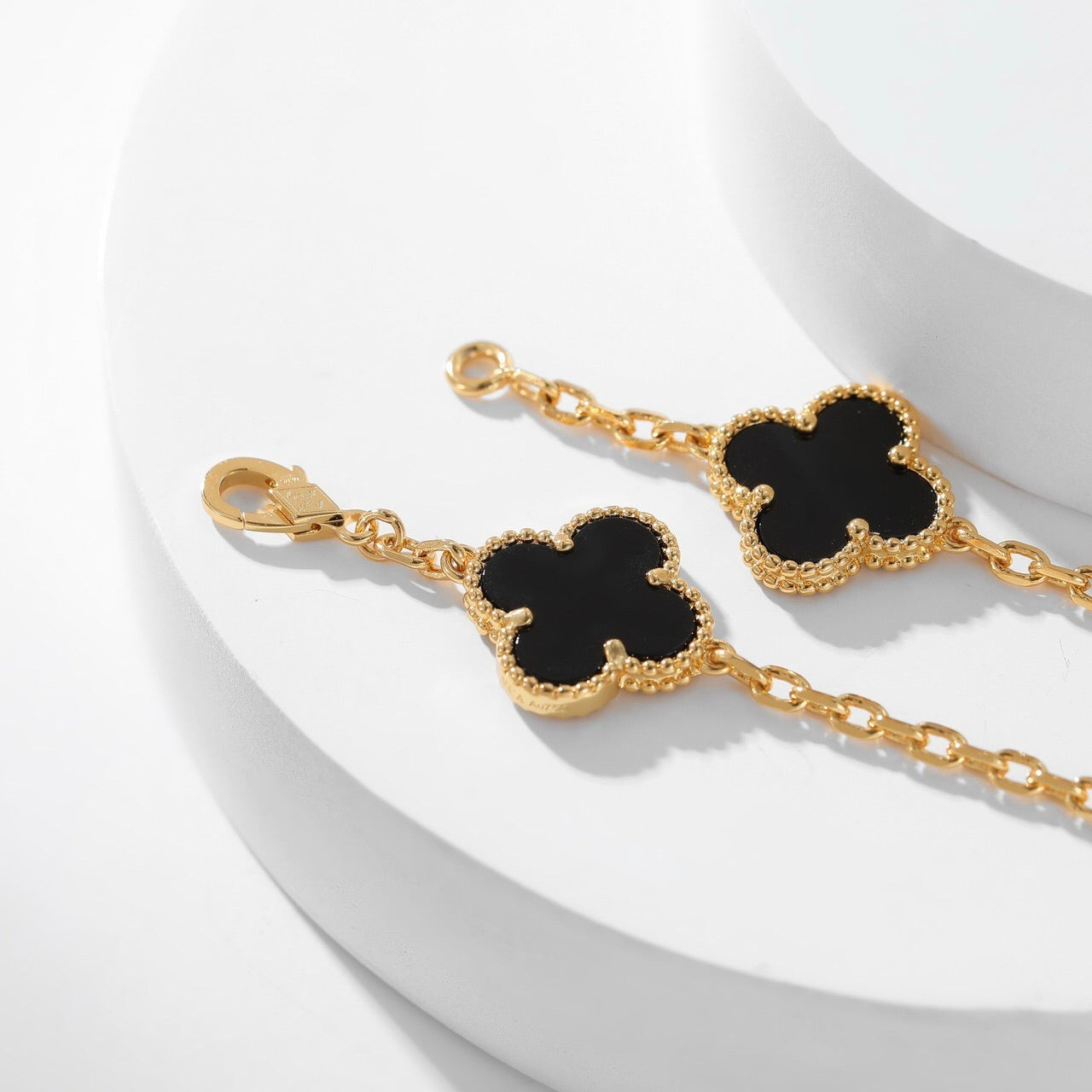 [CiCi]CLOVER 10 MOTIFS ONYX NECKLACE