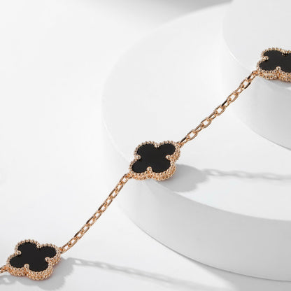[CiCi]CLOVER 10 MOTIFS ONYX NECKLACE