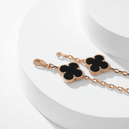 [CiCi]CLOVER 10 MOTIFS ONYX NECKLACE