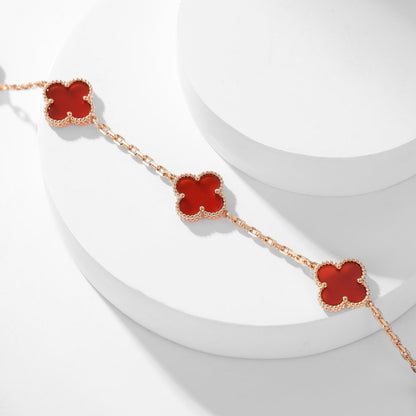 [CiCi]CLOVER 10 MOTIFS CARNELIAN NECKLACE