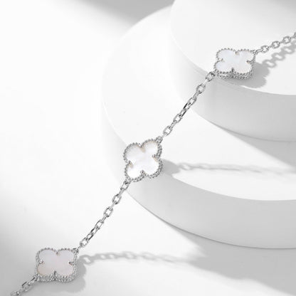 [CiCi]CLOVER 10 MOTIFS WHITE MOTHER OF PEARL NECKLACE