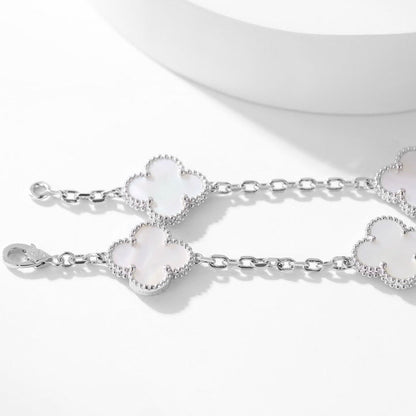 [CiCi]CLOVER 10 MOTIFS WHITE MOTHER OF PEARL NECKLACE