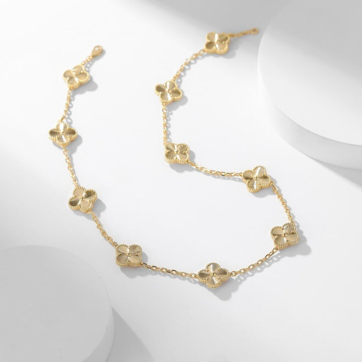 [CiCi]CLOVER 10 MOTIFS LASER NECKLACE