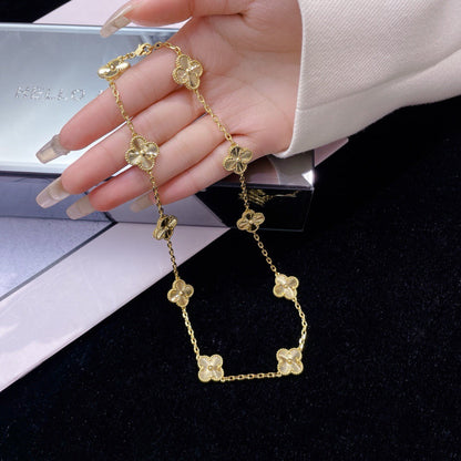 [CiCi]CLOVER 10 MOTIFS LASER NECKLACE