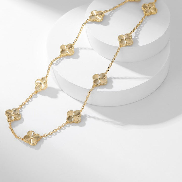 [CiCi]CLOVER 10 MOTIFS LASER NECKLACE