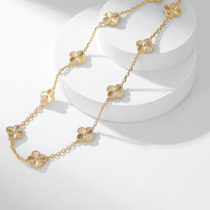 [CiCi]CLOVER 10 MOTIFS LASER NECKLACE