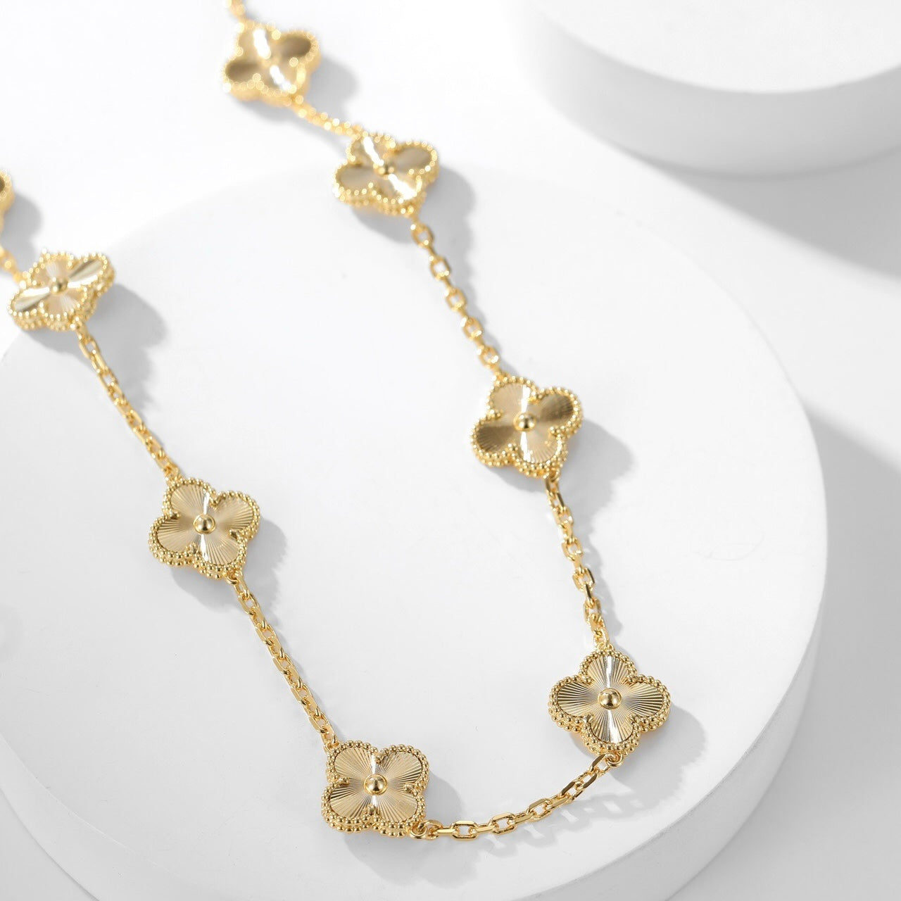 [CiCi]CLOVER 10 MOTIFS LASER NECKLACE