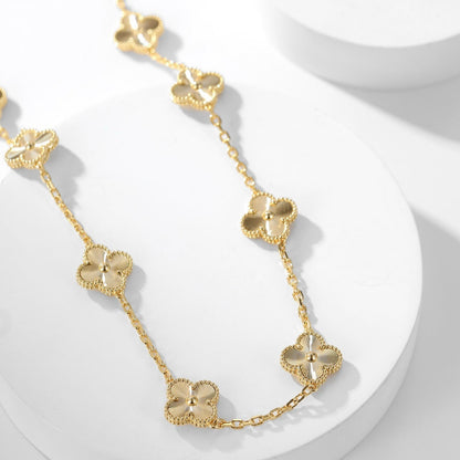 [CiCi]CLOVER 10 MOTIFS LASER NECKLACE