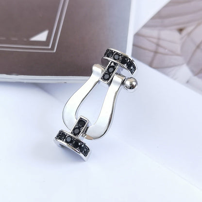 [CiCi]FORCE LARGE HORSESHOE BLACK DIAMOND BRACELET SILVER