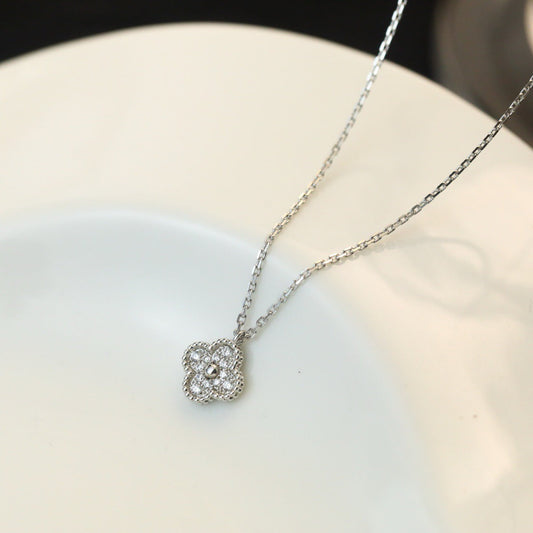 [CiCi]CLOVER MINI 9.5MM PENDANT DIAMOND NECKLACE