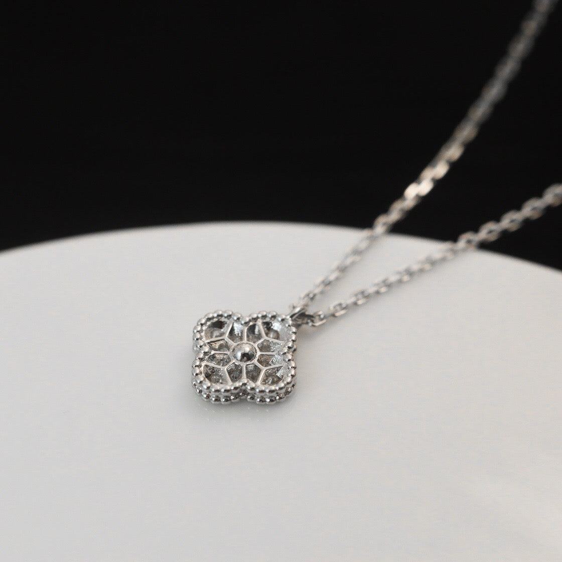[CiCi]CLOVER MINI 9.5MM PENDANT DIAMOND NECKLACE