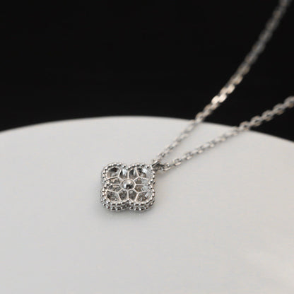 [CiCi]CLOVER MINI 9.5MM PENDANT DIAMOND NECKLACE