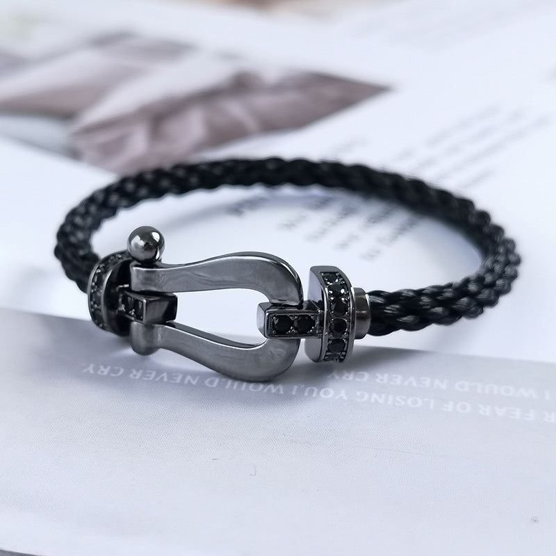 [CiCi]FORCE LARGE SERIES HORSESHOE BLACK SAMURAI BRACELET