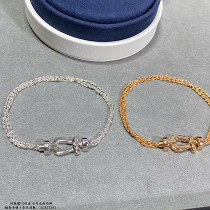 [CiCi]FORCE SMALL HORSESHOE  DIAMOND CHAIN ROPE BRACELET