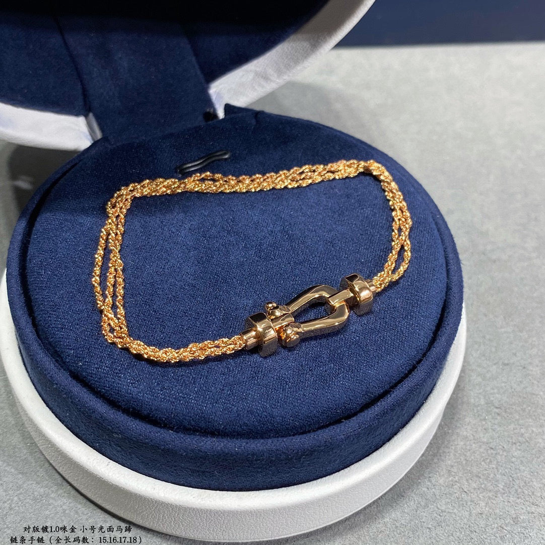 [CiCi]FORCE SMALL HORSESHOE  DIAMOND CHAIN ROPE BRACELET