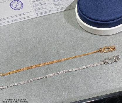 [CiCi]FORCE SMALL HORSESHOE  DIAMOND CHAIN ROPE BRACELET