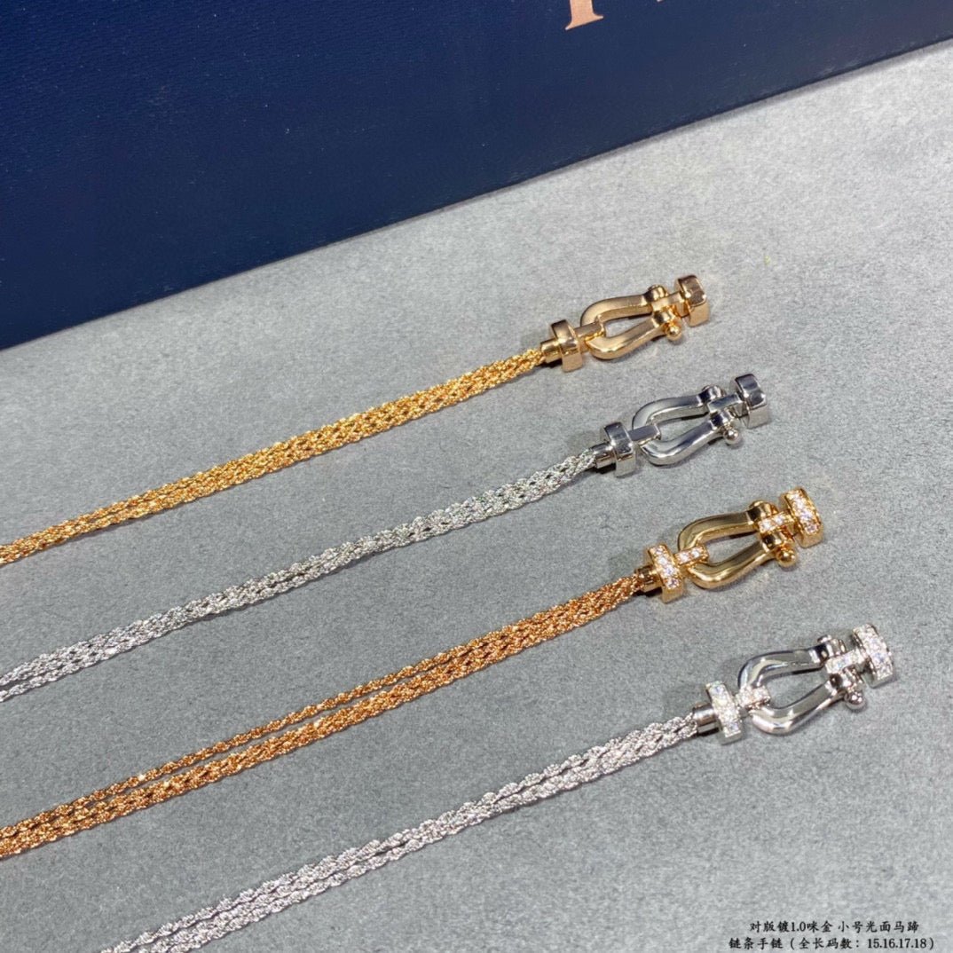 [CiCi]FORCE SMALL HORSESHOE  DIAMOND CHAIN ROPE BRACELET