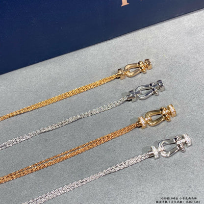 [CiCi]FORCE SMALL HORSESHOE  DIAMOND CHAIN ROPE BRACELET
