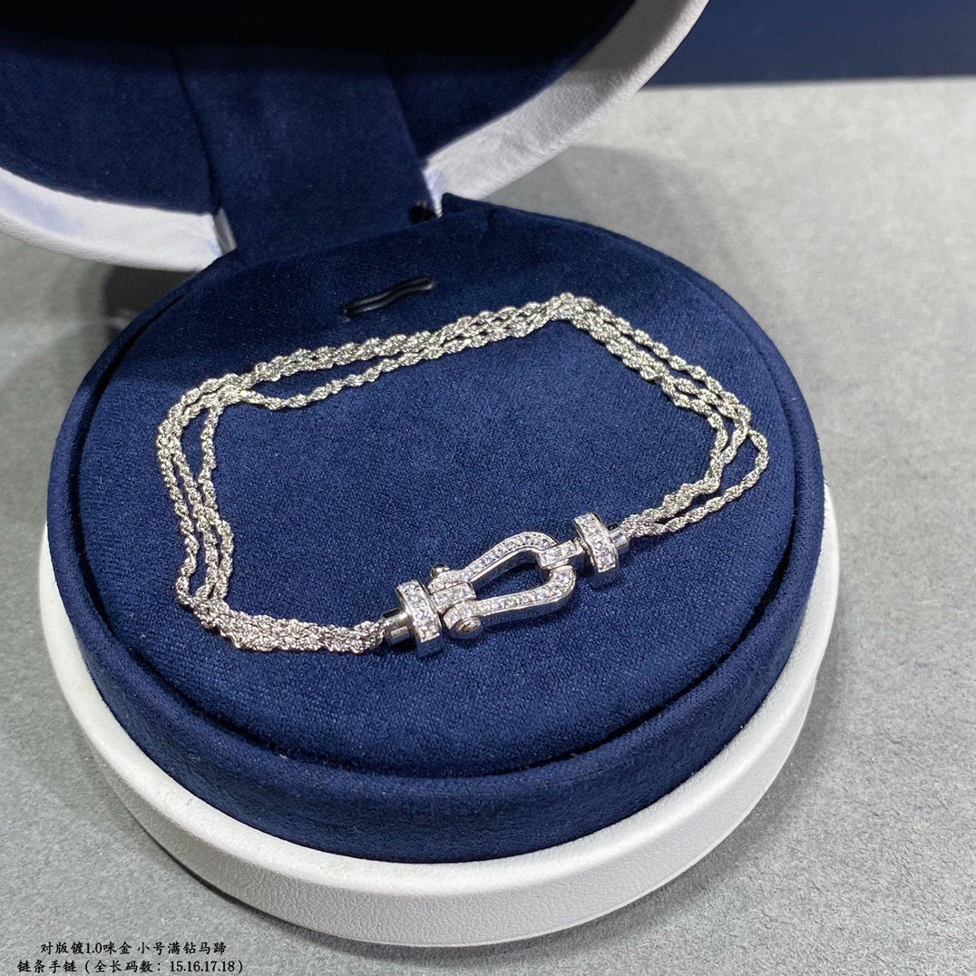 [CiCi]FORCE SMALL HORSESHOE  DIAMOND CHAIN ROPE BRACELET