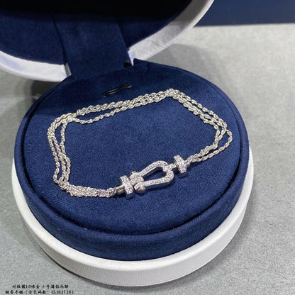 [CiCi]FORCE SMALL HORSESHOE  DIAMOND CHAIN ROPE BRACELET