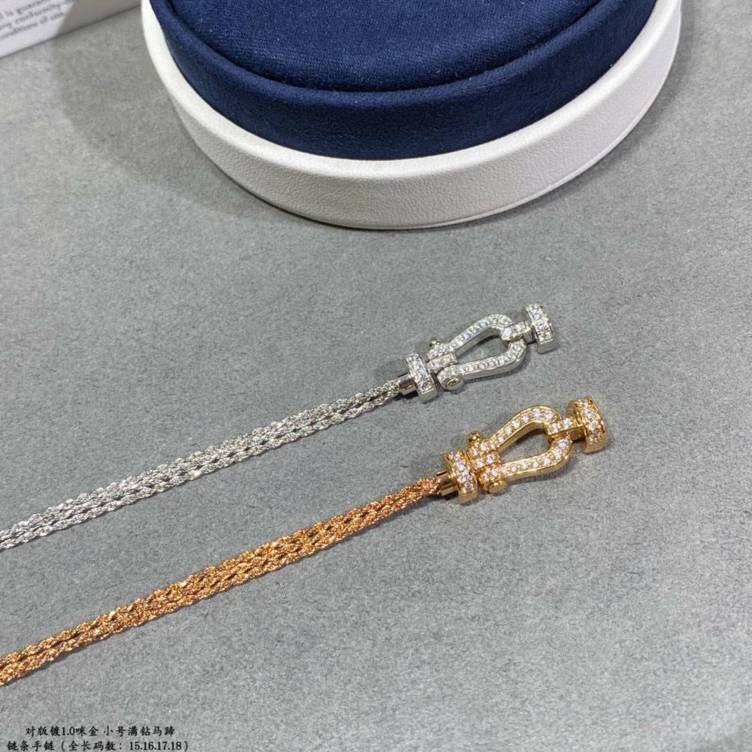 [CiCi]FORCE SMALL HORSESHOE  DIAMOND CHAIN ROPE BRACELET