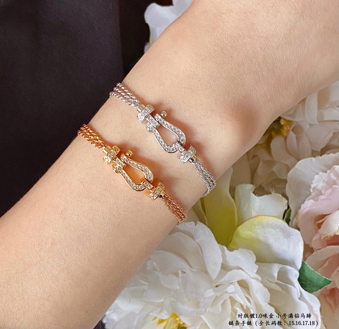 [CiCi]FORCE SMALL HORSESHOE  DIAMOND CHAIN ROPE BRACELET
