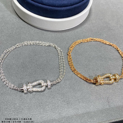 [CiCi]FORCE SMALL HORSESHOE  DIAMOND CHAIN ROPE BRACELET