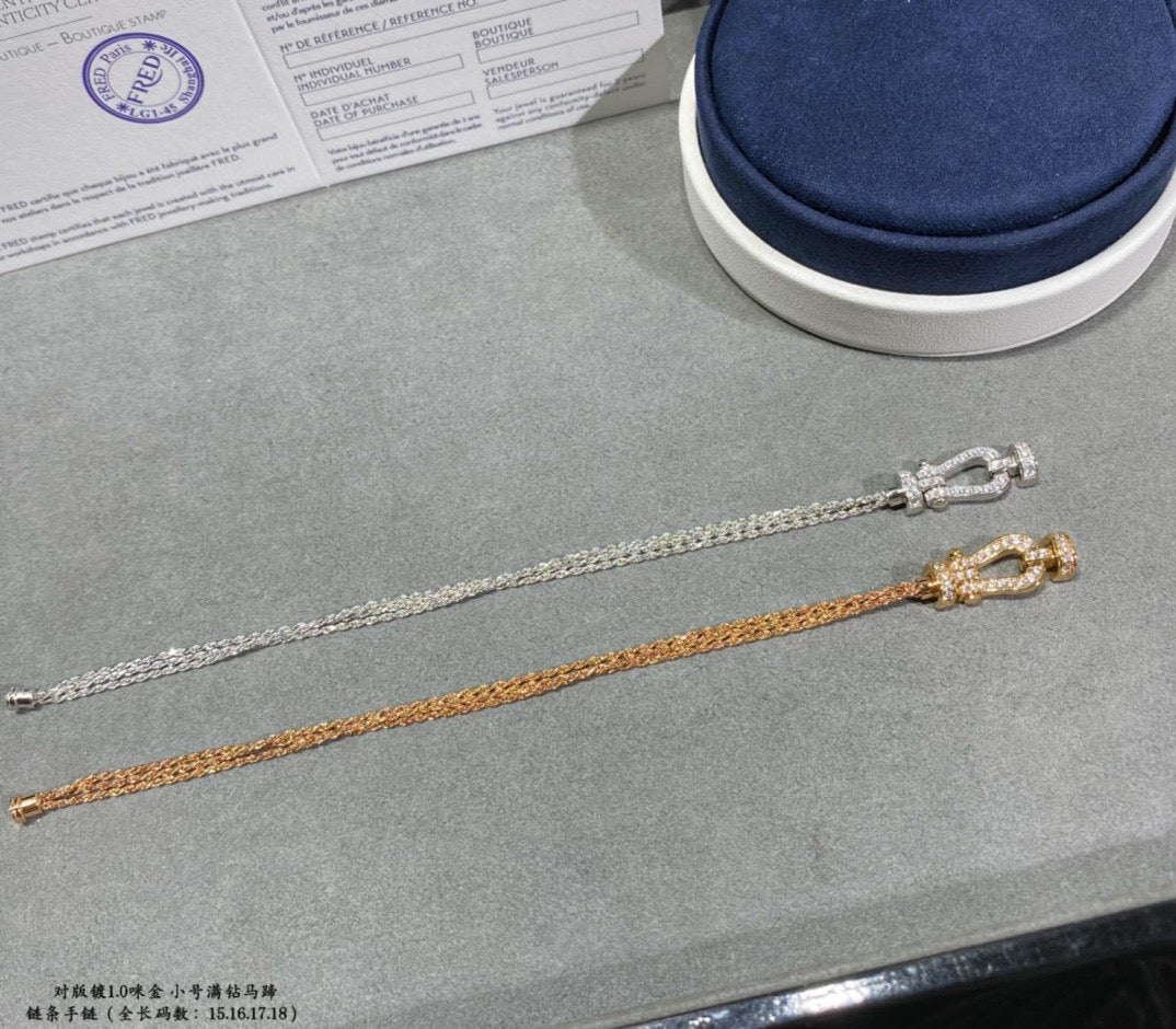 [CiCi]FORCE SMALL HORSESHOE  DIAMOND CHAIN ROPE BRACELET