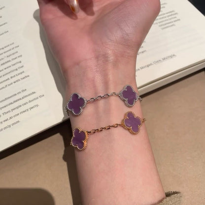 [CiCi]CLOVER  5 MOTIFS  PURPLE VIOLET BRACELET