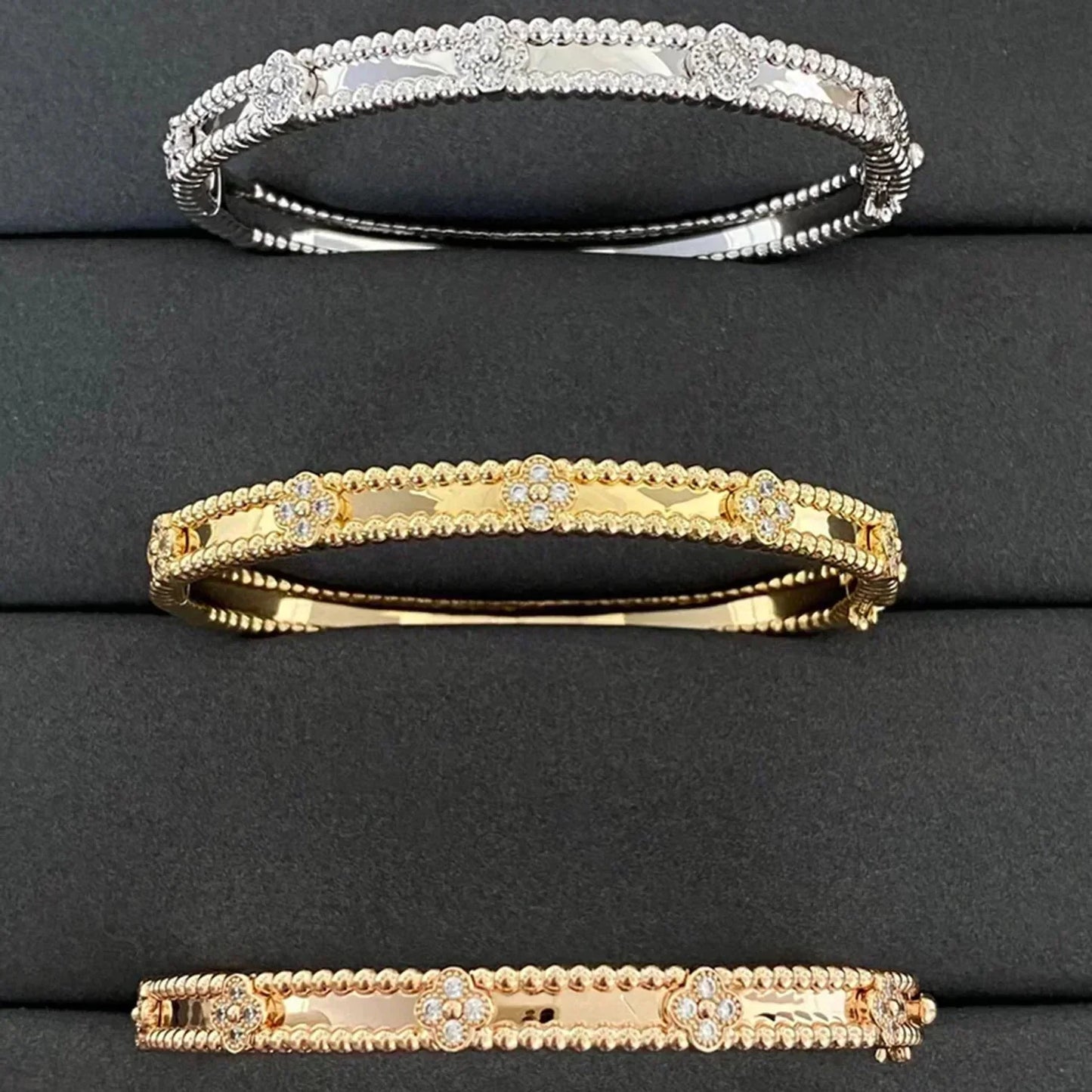 [CiCi]CLOVER BRACELET 4MM DIAMONDS