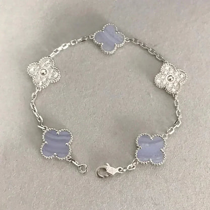 [CiCi] CLOVER 5 MOTIV LILA CHALCEDON ARMBAND KOLLEKTION