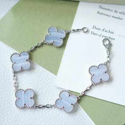 [CiCi] CLOVER 5 MOTIV LILA CHALCEDON ARMBAND KOLLEKTION