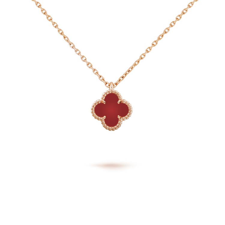 [CiCi]CLOVER MINI 9.5MM WEISSE CARNELIAN KETTE