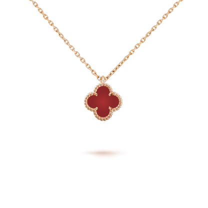 [CiCi]CLOVER MINI 9.5MM WEISSE CARNELIAN KETTE