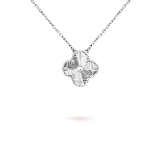 [CiCi]CLOVER 15MM LASER NECKLACE SILVER