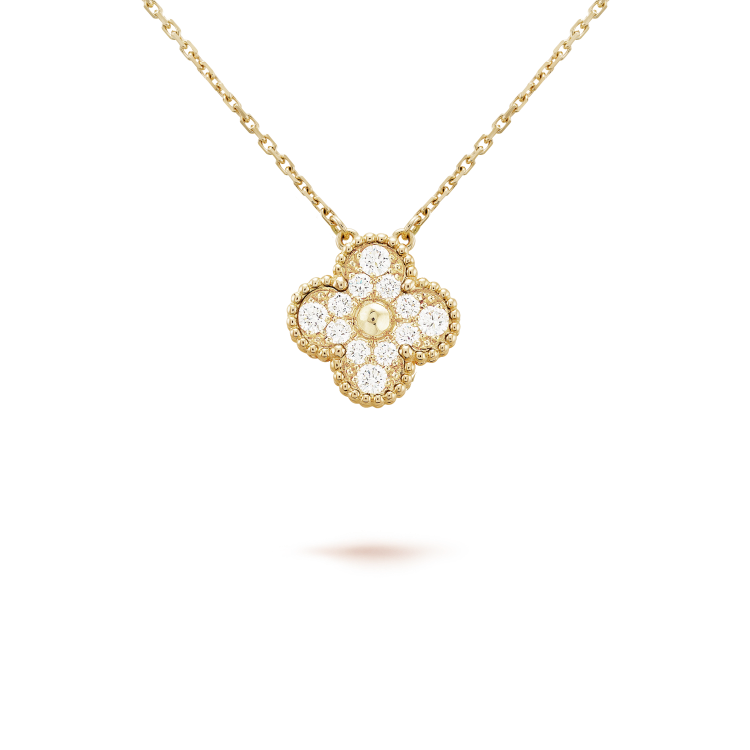 [CiCi]CLOVER 15MM DIAMOND SINGLE FLOWER HALSKETTE