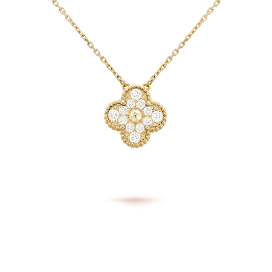 [CiCi]CLOVER 15MM DIAMOND SINGLE FLOWER NECKLACE