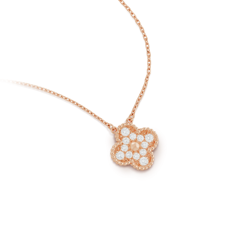 [CiCi]CLOVER 15MM DIAMOND SINGLE FLOWER HALSKETTE