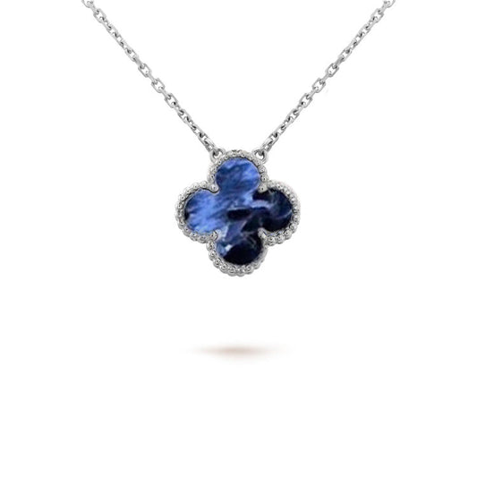 [CiCi]CLOVER 15MM PIETERSITE NECKLACE SILVER
