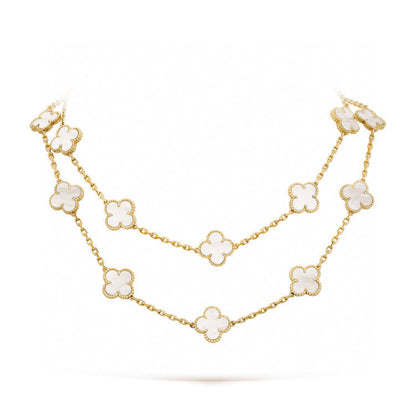 [CiCi]CLOVER 20 MOTIVE WEISS PERLMUTT HALSKETTE