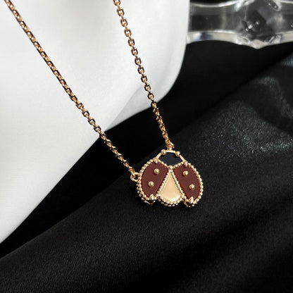 [CiCi]LUCKY  CARNELIANS LADYBUG NECKLACE